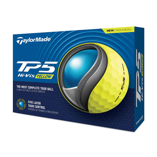Taylormade 2024 TP5 Golf Balls - Yellow - 1 Dozen K3105