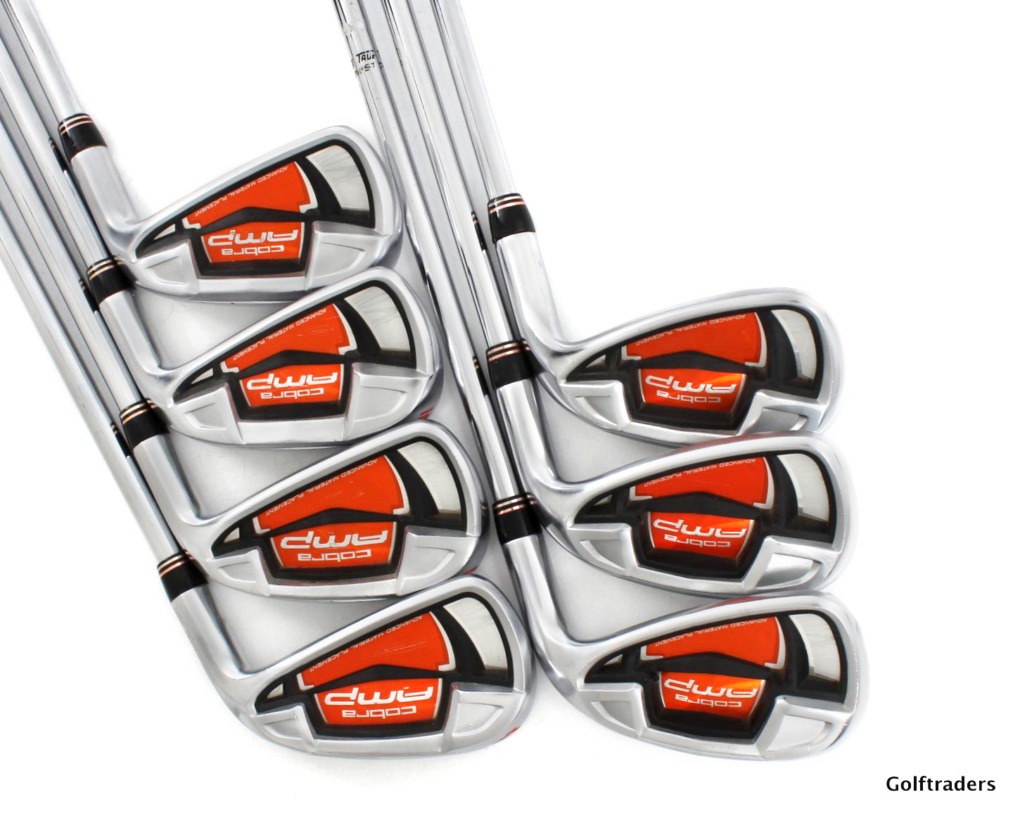 Cobra AMP Irons 4PW Steel Stiff Flex New Grips +1.5" Longer J4531