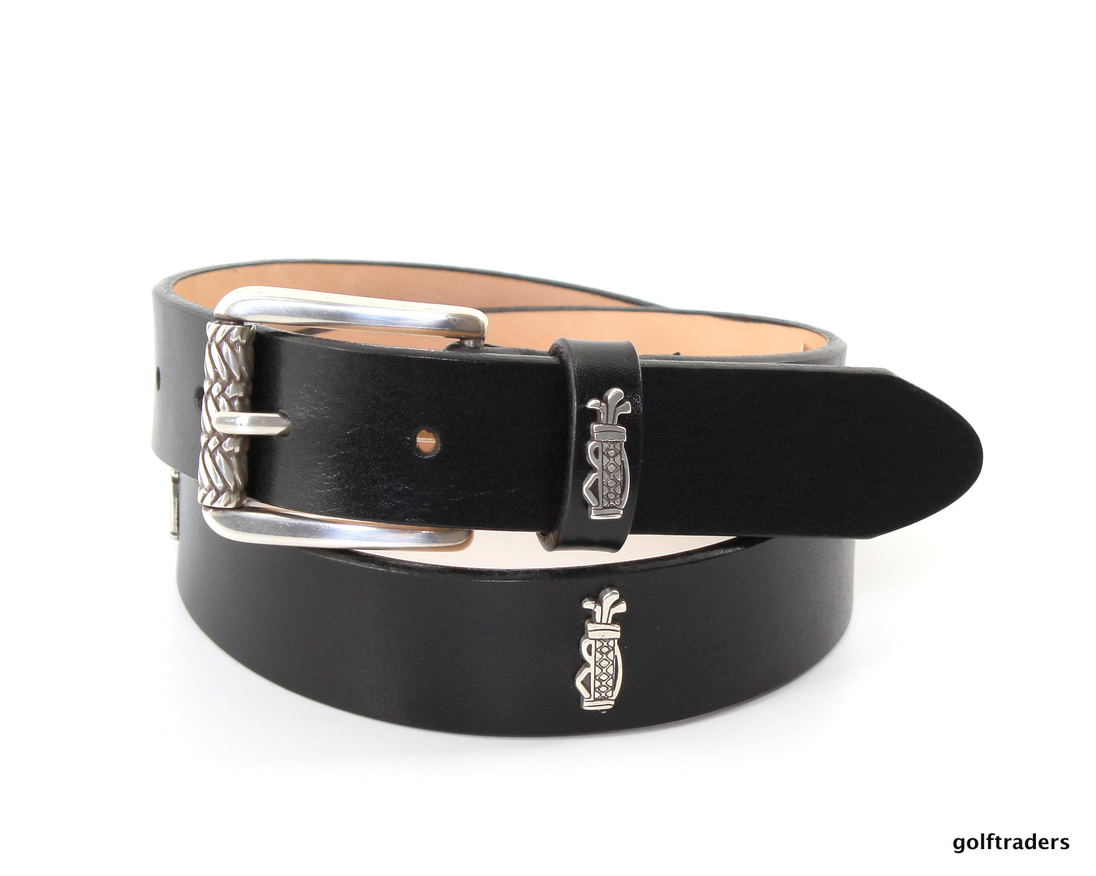 GLENAYR GOLFGENUINE LEATHER BLACK LADIES BELT W/PATTERN STUDS & BUCKLE