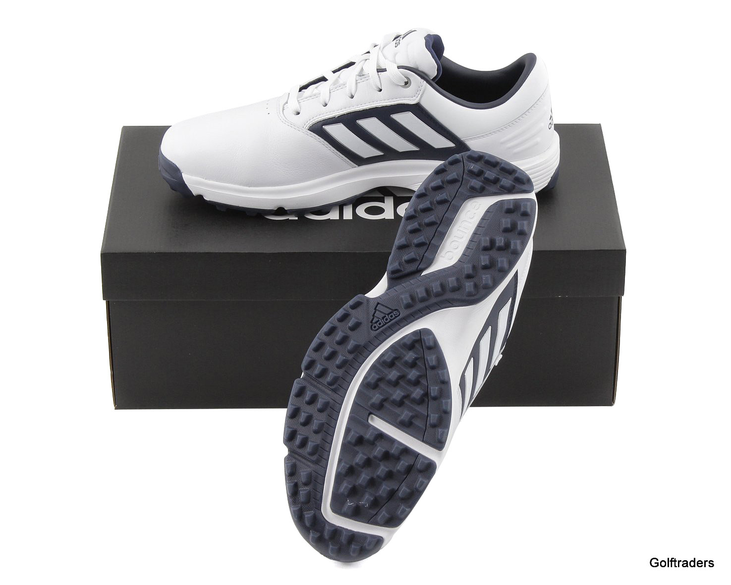 New Adidas 360 Bounce SL Mens Golf Shoes White / Navy / Grey ...