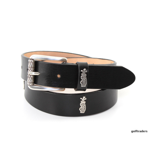 GLENAYR GOLF-GENUINE LEATHER BLACK LADIES BELT STUDS & BUCKLE #BELT19
