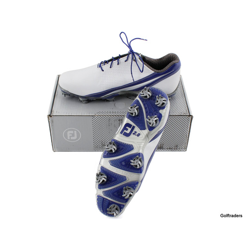 New Footjoy Dna 2.0 Golf Shoe White / Royal Size 11 W G3615