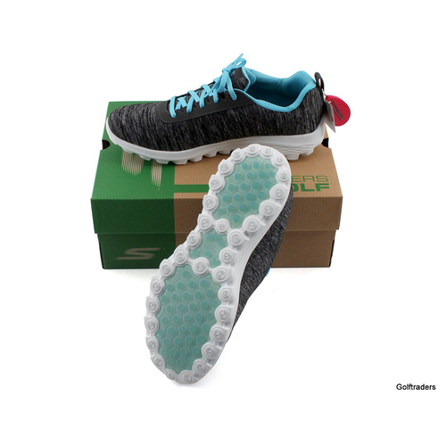 New Skechers Ladies Walk Sport Golf Shoes Black / Blue I111