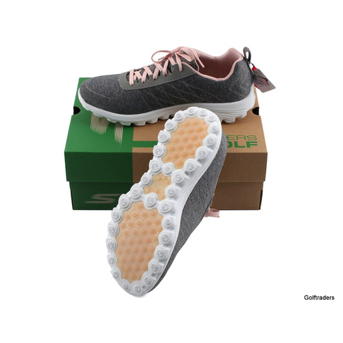 New Skechers Ladies Walk Sport Golf Shoes Gray / Pink I95