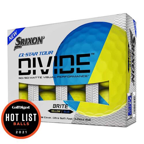 Srixon Q-Star Tour Divide Golf Balls - Yellow / Blue - 1 Dozen J2165