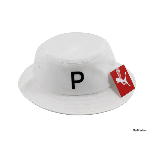 New Puma Mens Golf Bucket P Hat White Glow Large / XL J2671