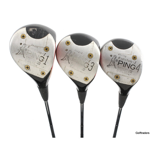 Ping Karsten 1 Wood Set 1, 3, 4 Woods Steel Firm Flex New Grips J4812