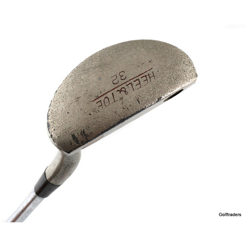 PGF Heel & Toe 32 Stainless Brass Putter 34.5" Steel New Grip J5043