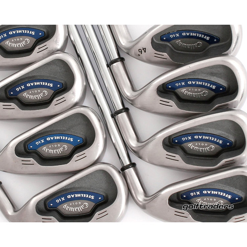 Callaway Big Bertha X-16 Irons 3-PW Steel Stiff Flex New Grips L2505