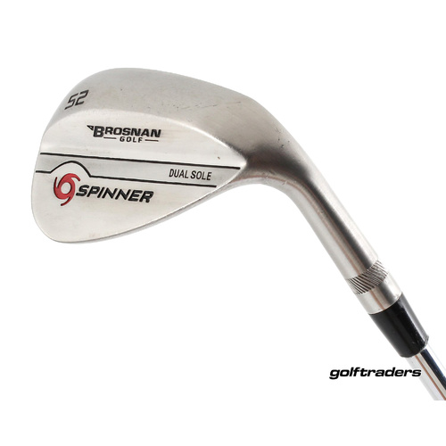 Brosnan Spinner Dual Sole Gap Wedge 52º Steel Stiff Flex New Grip L3321