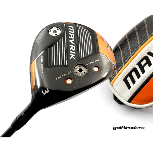 Callaway Mavrik Sub Zero 3 Wood 15º Graphite Stiff Flex Cover New Grip M1590