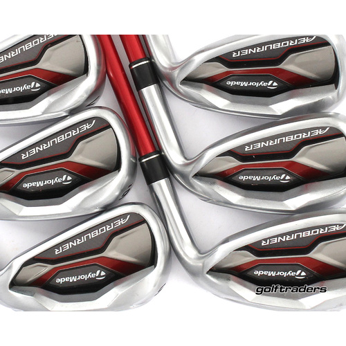 Taylormade AeroBurner Irons 5-PW Graphite Stiff New Grips +0.5" Longer M2193