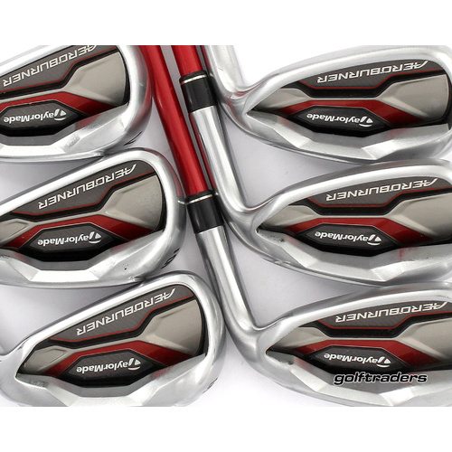 Taylormade AeroBurner Irons 5-PW Graphite Stiff New Grips +0.5" Longer M2194