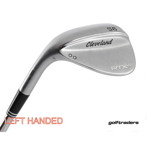 Cleveland RTX4 Chrome Sand Wedge 56.10 Mid Steel Stiff Flex Left Handed M2595