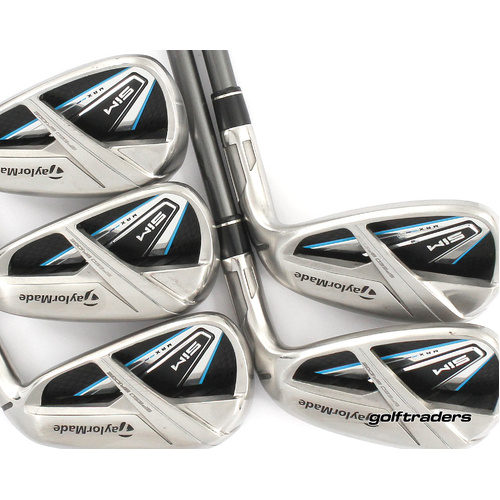 Taylormade Sim Max Irons 6-PW Graphite Stiff Flex New Grips M2768