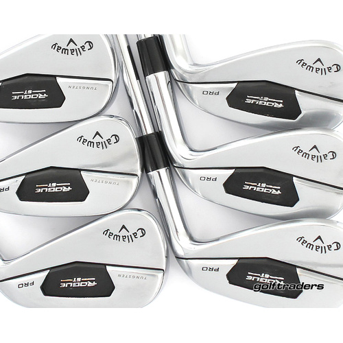 Callaway Rogue ST Pro Irons 5-PW Steel Stiff Flex New Grips M2787