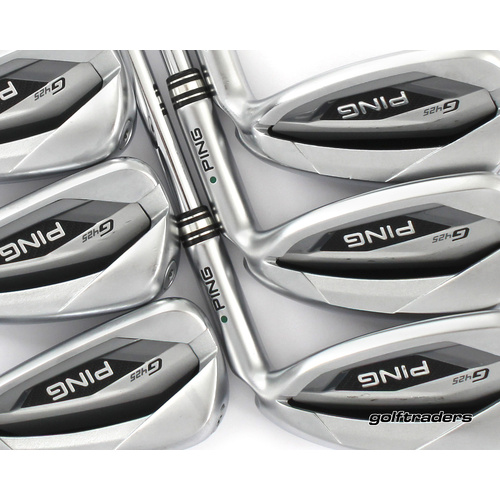 Ping G425 Green Dot Irons 5-PW Steel Stiff Flex New Grips +0.5" Longer M2807