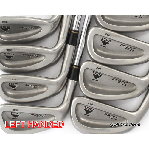 Titleist DCI 962 Black Irons 2-PW Steel Stiff Left Handed New Grips M2896