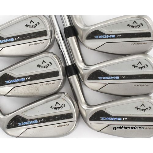 Callaway Paradym Ai Smoke Tungsten Irons 5-PW Steel Reg +0.5" Longer M3097