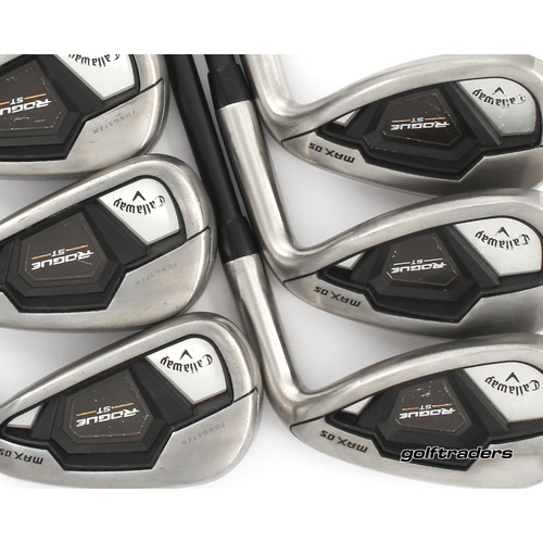 Callaway Rogue ST Max OS Irons 6-PW, AW, GW Graphite Regular New Grips M3261