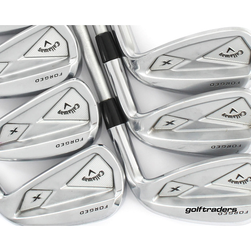 Callaway X Forged Irons 4-PW Steel Stiff Flex New Grips +0.5" Longer M3277