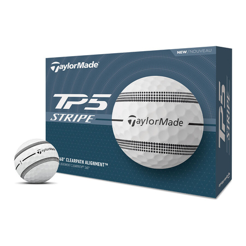 Taylormade 2026 TP5 Stripe Golf Balls - White - 1 Dozen M3331
