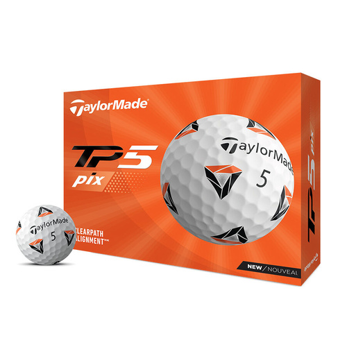 Taylormade 2026 TP5 Pix Golf Balls - White - 1 Dozen M3332