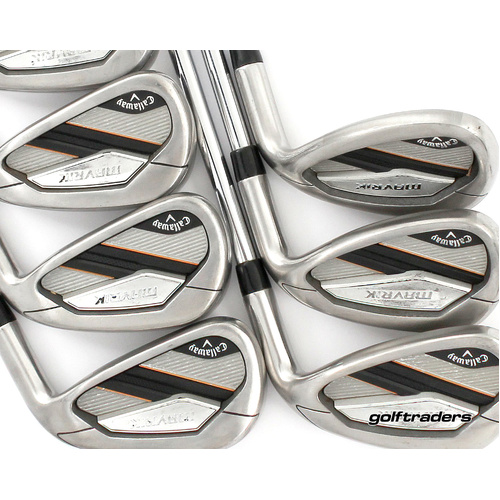 Callaway Mavrik Irons 5-PW, SW Steel Regular Flex New Grips M4150