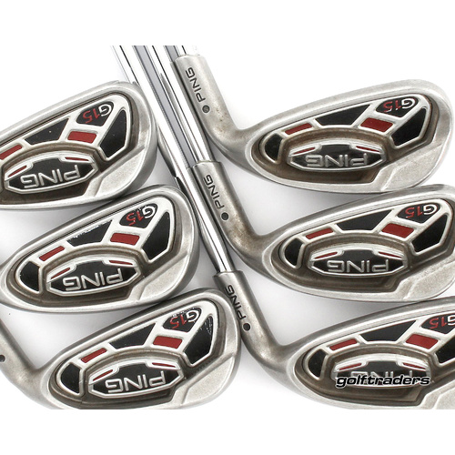 Ping G15 Black Dot Irons 5-PW Steel Regular Flex New Grips M4370
