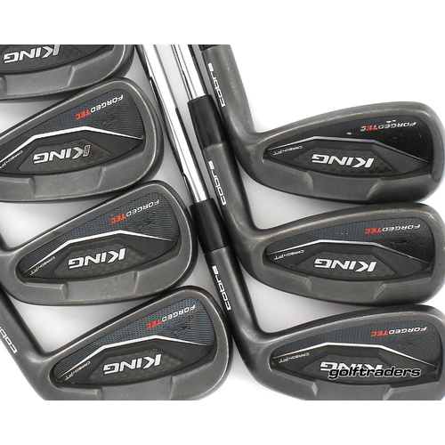 Cobra King Forged Tec Black Irons 4-PW Steel Stiff Flex New Grips M4407