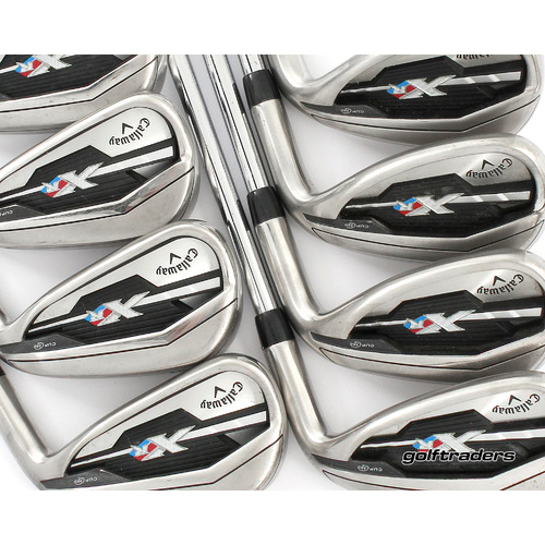 Callaway XR Irons 5-PW, GW, SW Steel Regular Flex +2" Longer M5086