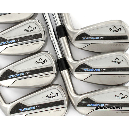Callaway Paradym Ai Smoke Irons 4-PW Steel Regular Flex New Grips M5132