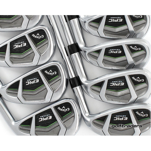 Callaway Epic Star CF17 Irons 5-PW, GW, AW Steel Stiff +0.5" Longer P1003