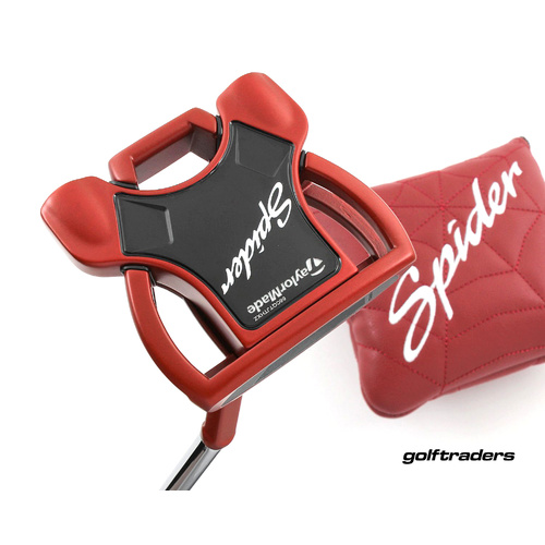 Taylormade Spider Red Tour Lined Slant Mallet Putter 35" Steel Cover P1106
