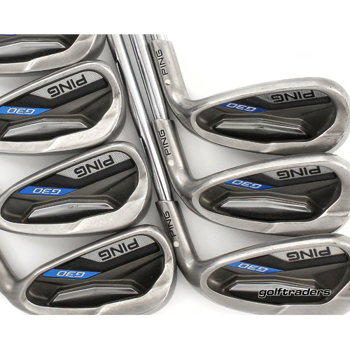 Ping G30 White Dot Irons 5-PW, GW Steel Stiff Flex New Grips P1120