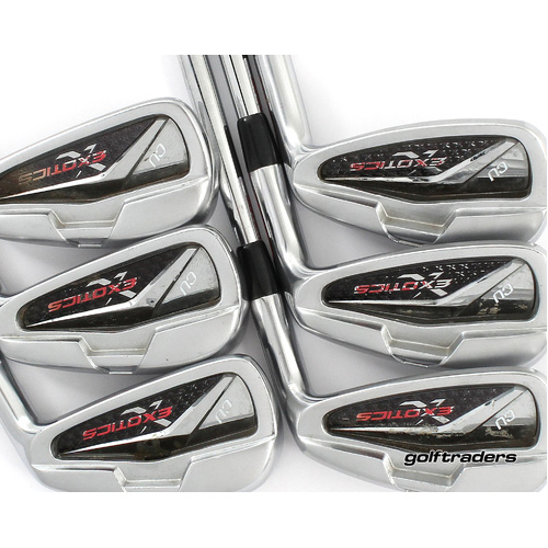 Tour Edge Exotics CB Irons 5-PW Steel Stiff Flex New Grips +1" Longer P45