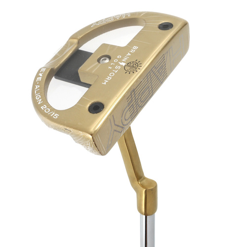 Brain Storm Golf Eye Align Gold Happy Mallet Putter 35" Steel Cover P555