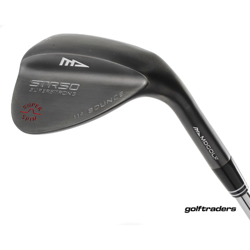 MD Golf STR 50 Black Super Spin Sand Wedge 56.11 Steel Wedge Flex P988